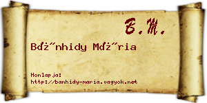 Bánhidy Mária névjegykártya